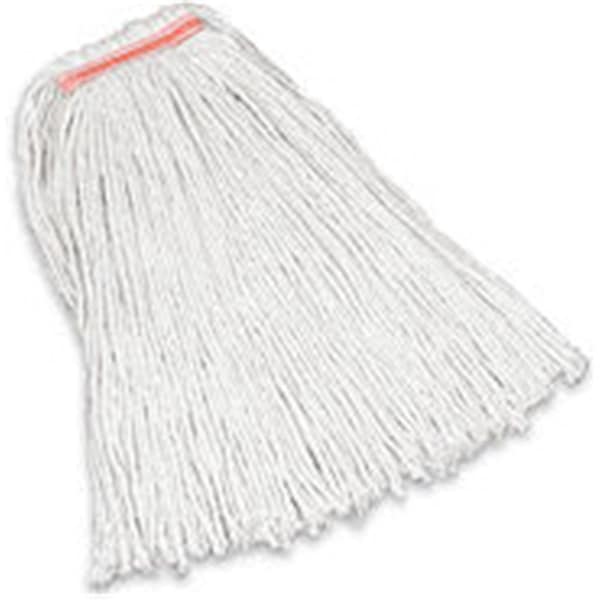 Eat-In Rubbermaid Commercial Products 24 oz. Premium Cut-End Orange Band Cotton Wet Mop Head- White-1 in. EA2769704 - main